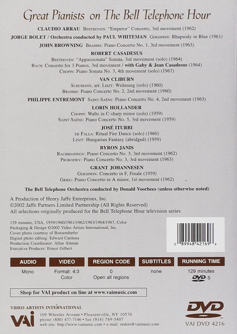 Great Pianists of the Bell Telephone Hour
