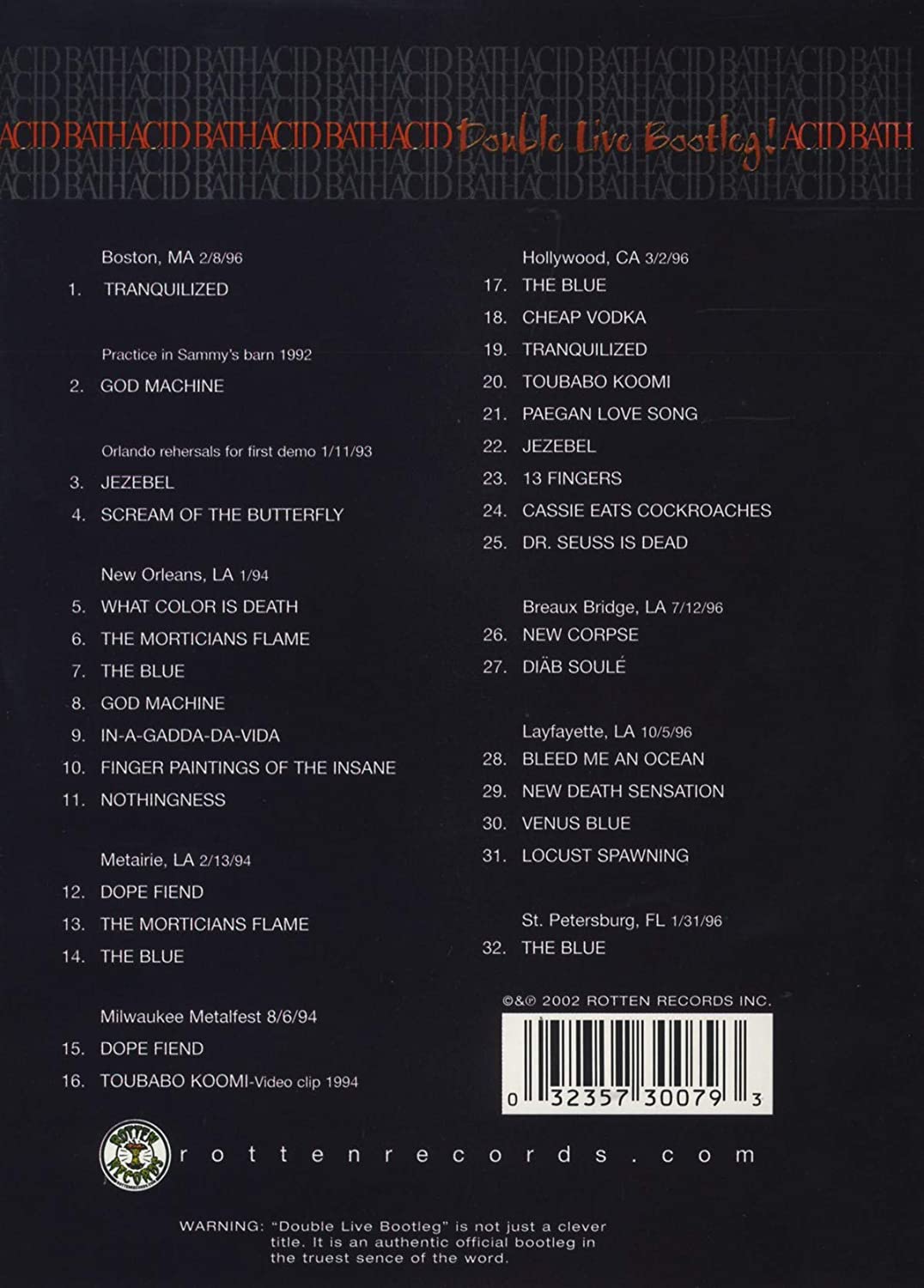 Acid Bath: Double Live Bootleg