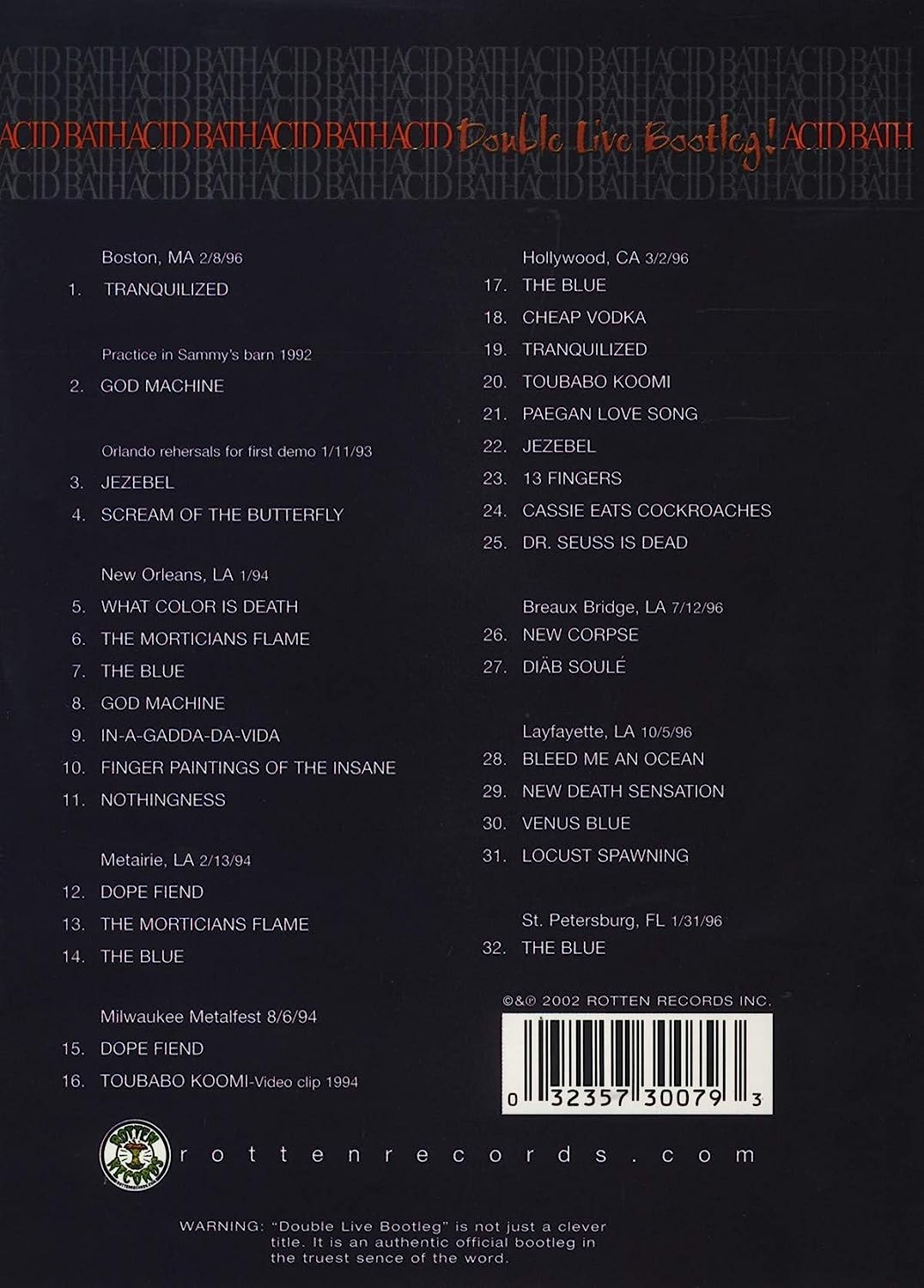 Acid Bath: Double Live Bootleg