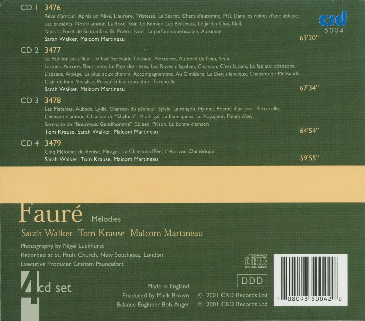 Fauré: Mélodies