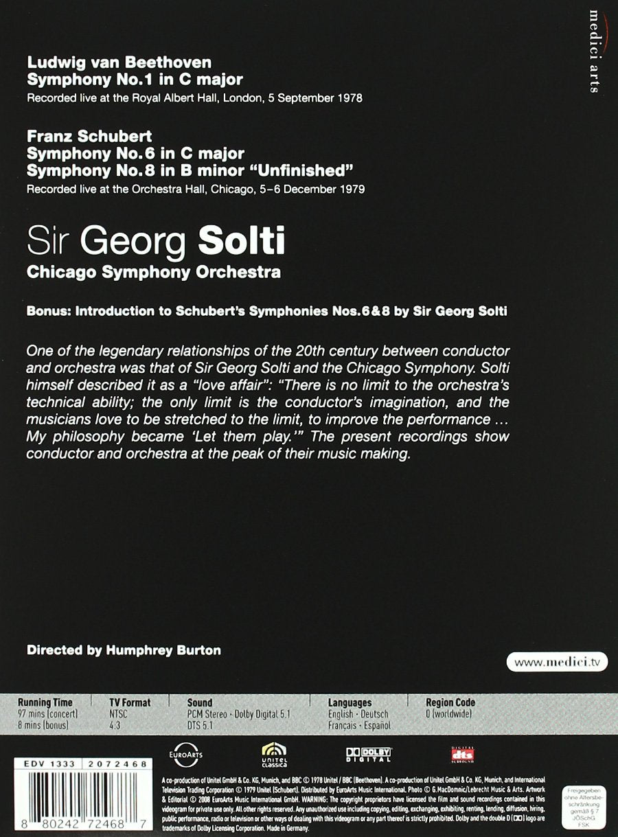 Sir George Solti/Chicago Symphony Orchestra: Beethoven Symphony No. 1/Schubert Symphony No. 6 & 8
