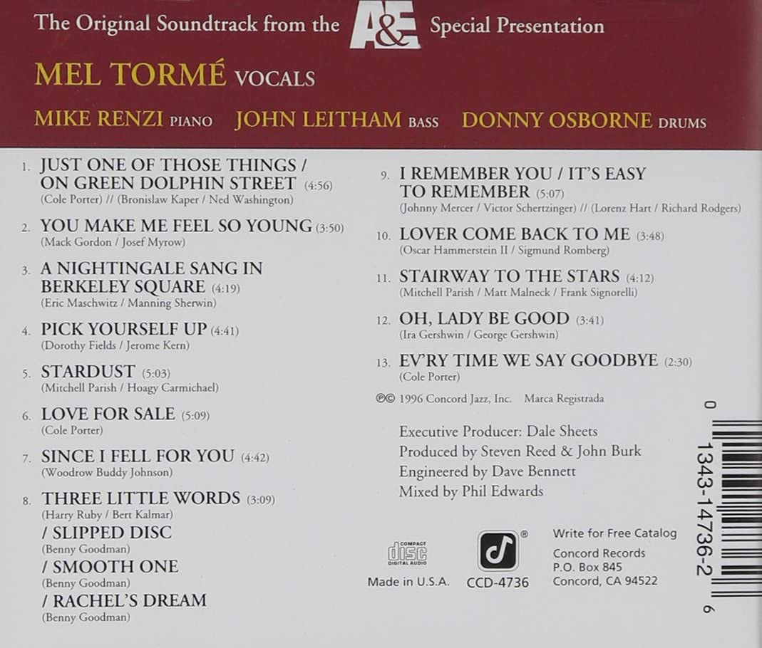 A&E Presents An Evening With Mel Torme: Live From Disney Institut