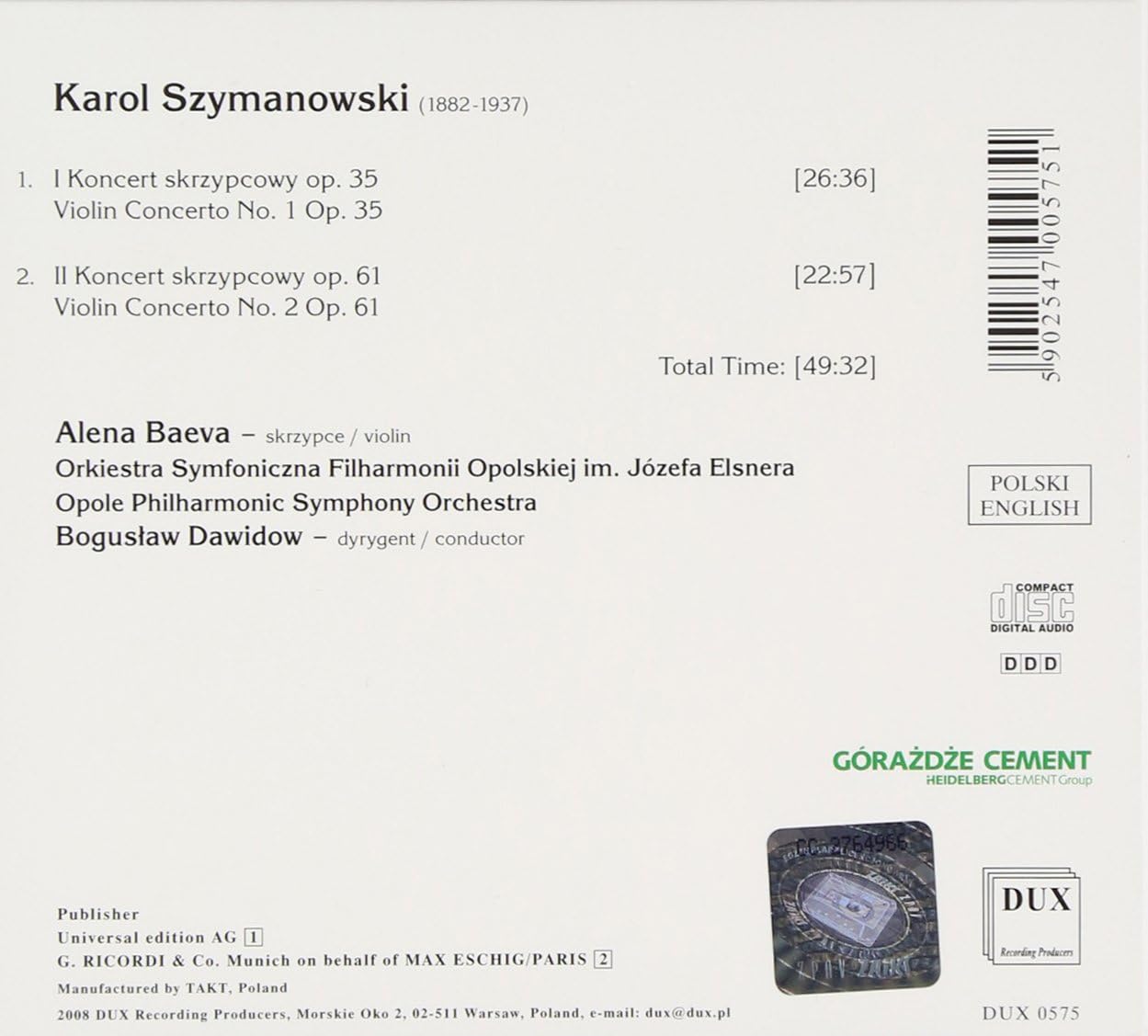 Violin Concertos Nos. 1 and 2