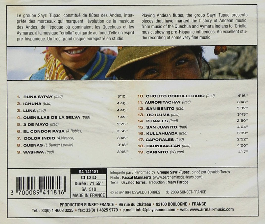 Sayri-Tupac Andes, Les Flutes du Soleil