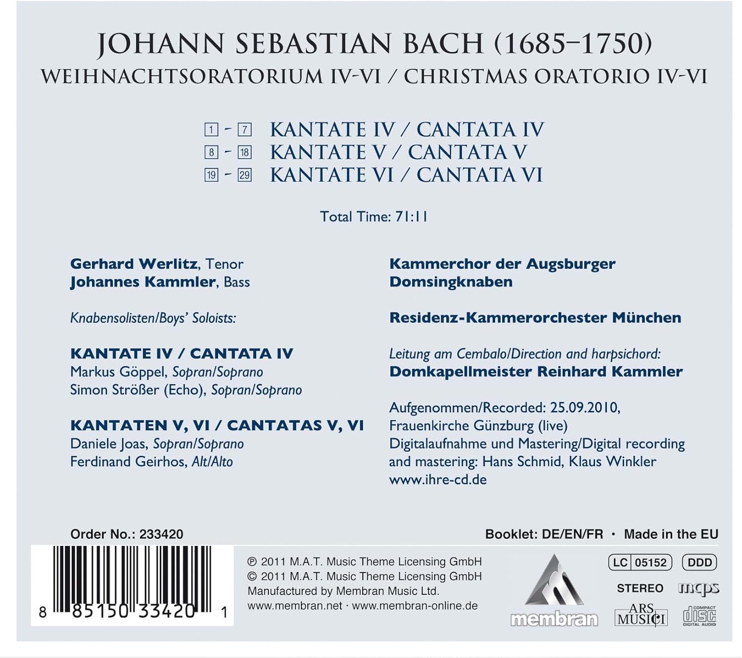 Christmas Oratorio IV-VI