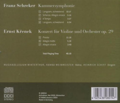 Schreker and Krenek (Krenek, Schiff, Weinmeister)