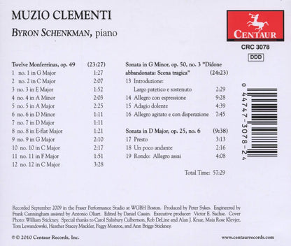 Clementi: Twelve Monferrinas / Sonata in G Minor / Sonata in G Major