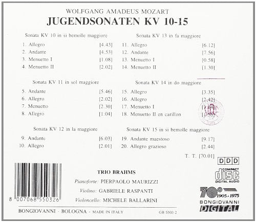 Jugendsonaten KV 10-15 Per Pianoforte / Violino E