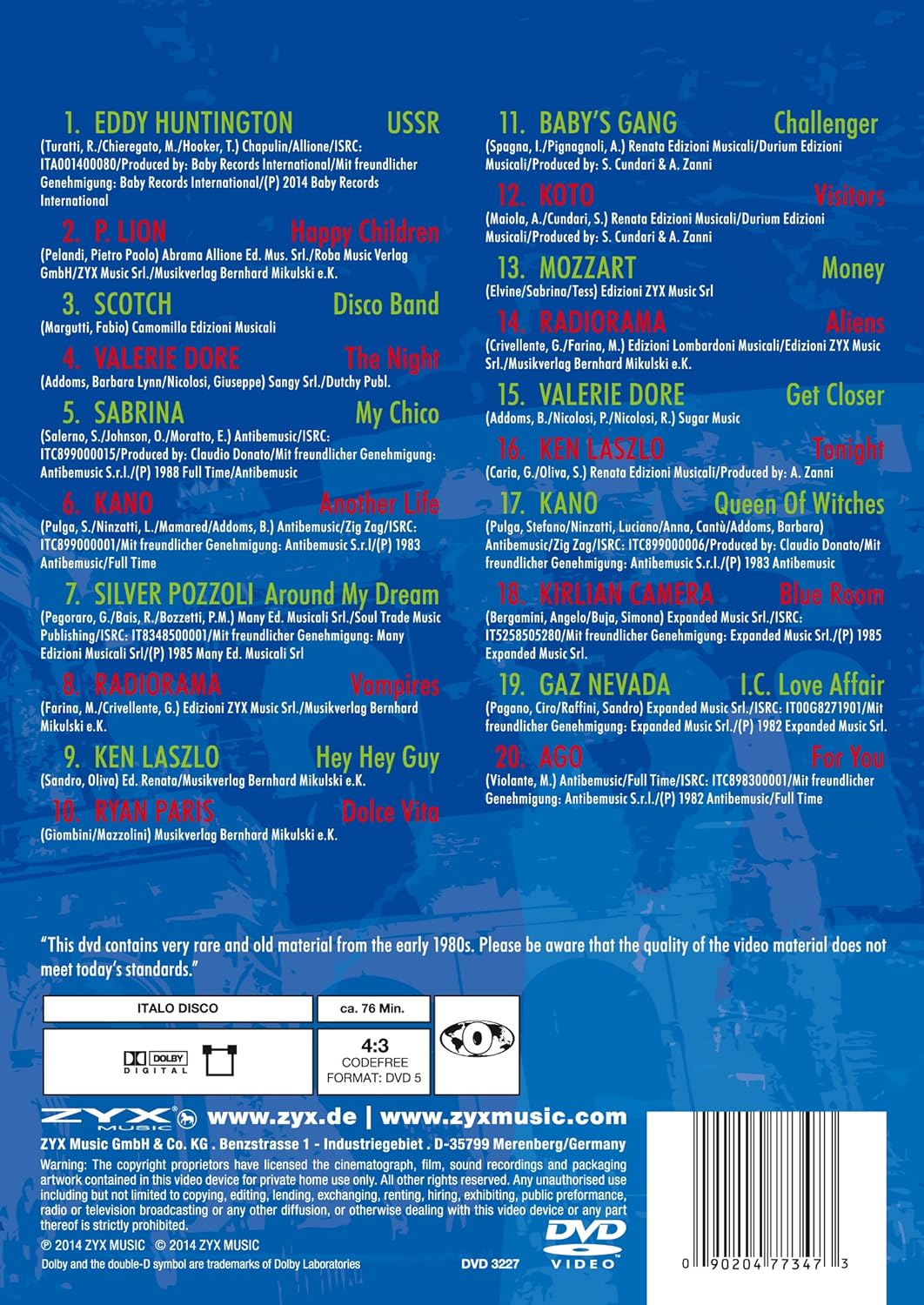 Italo Disco Collection On DVD