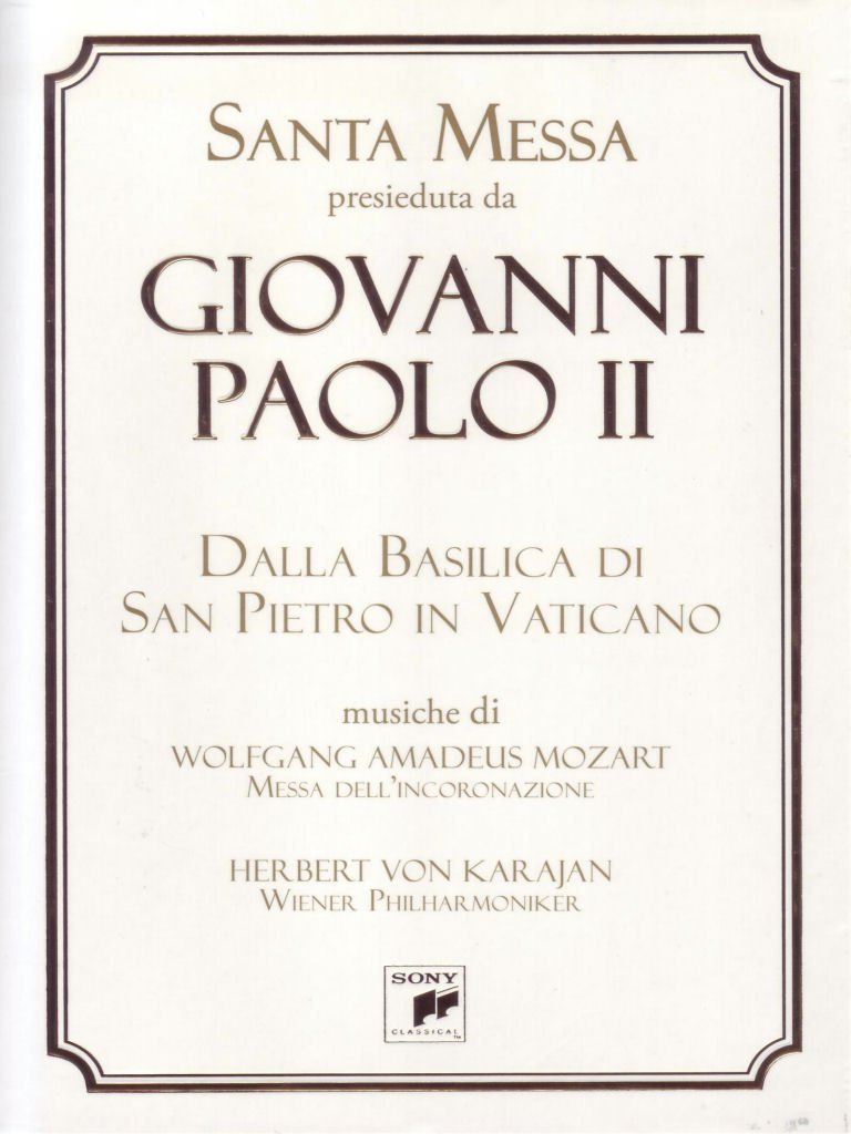 Vari- Giovanni Paolo Ii Messa A San Pietro - Mozart Karajan Dvd+O'Card