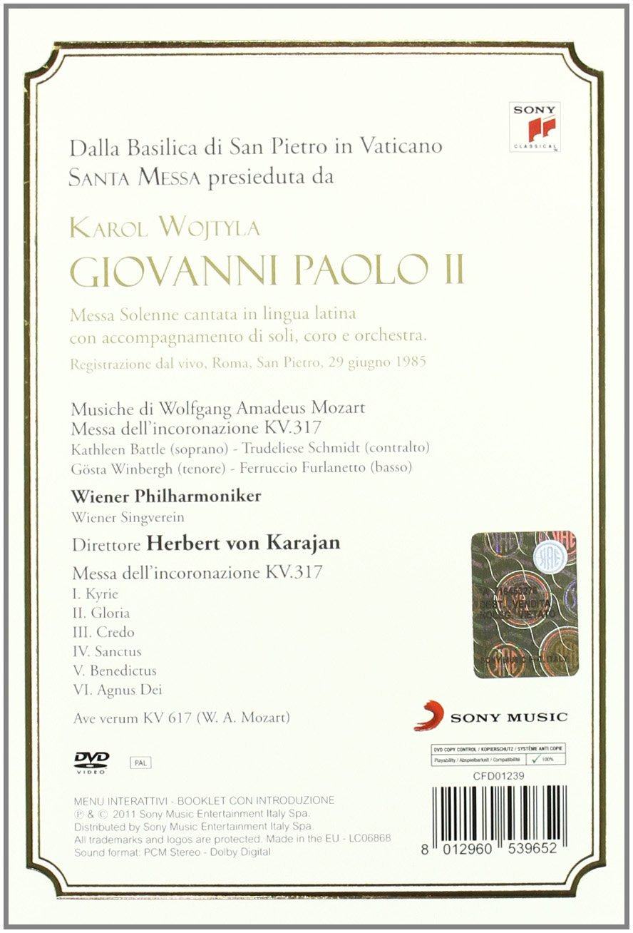 Vari- Giovanni Paolo Ii Messa A San Pietro - Mozart Karajan Dvd+O'Card