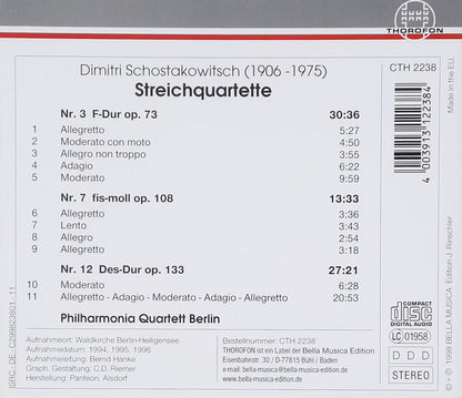 String Quartets 3 Op 73 7 Op 108 12 Op 133