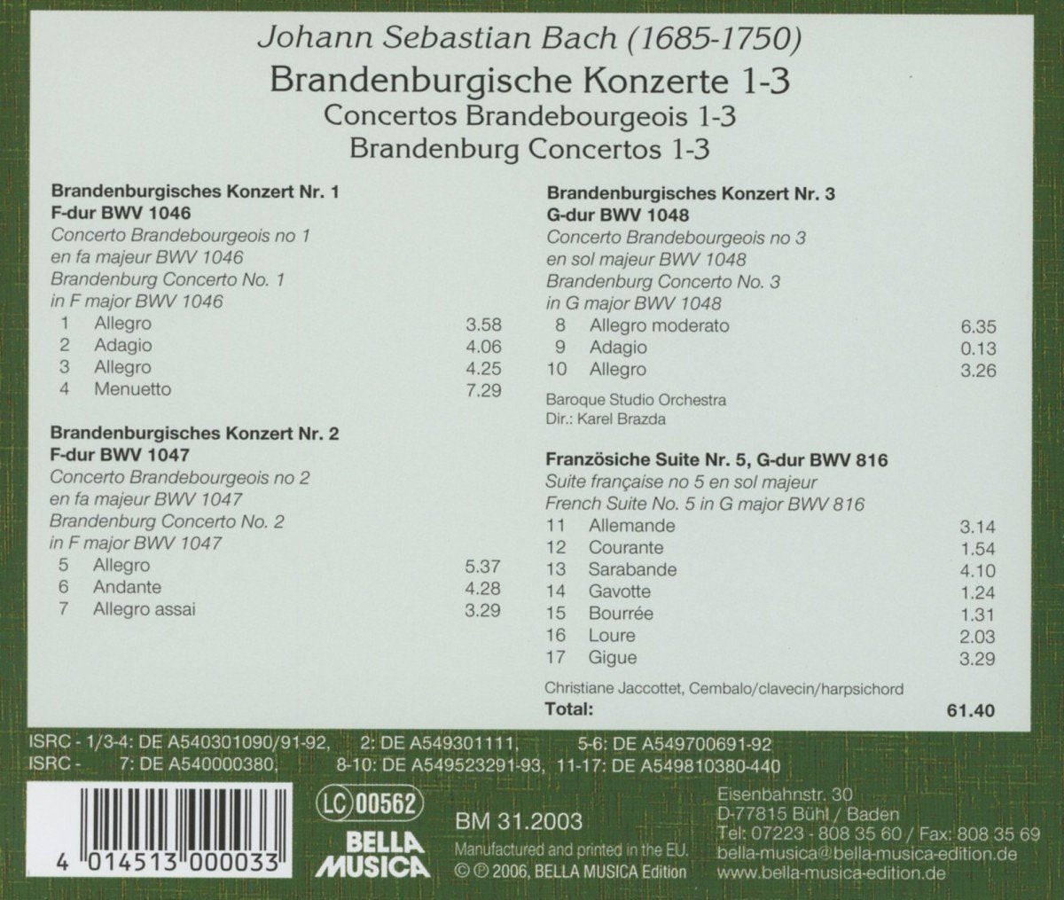 Brandenburg Ctos 1-3