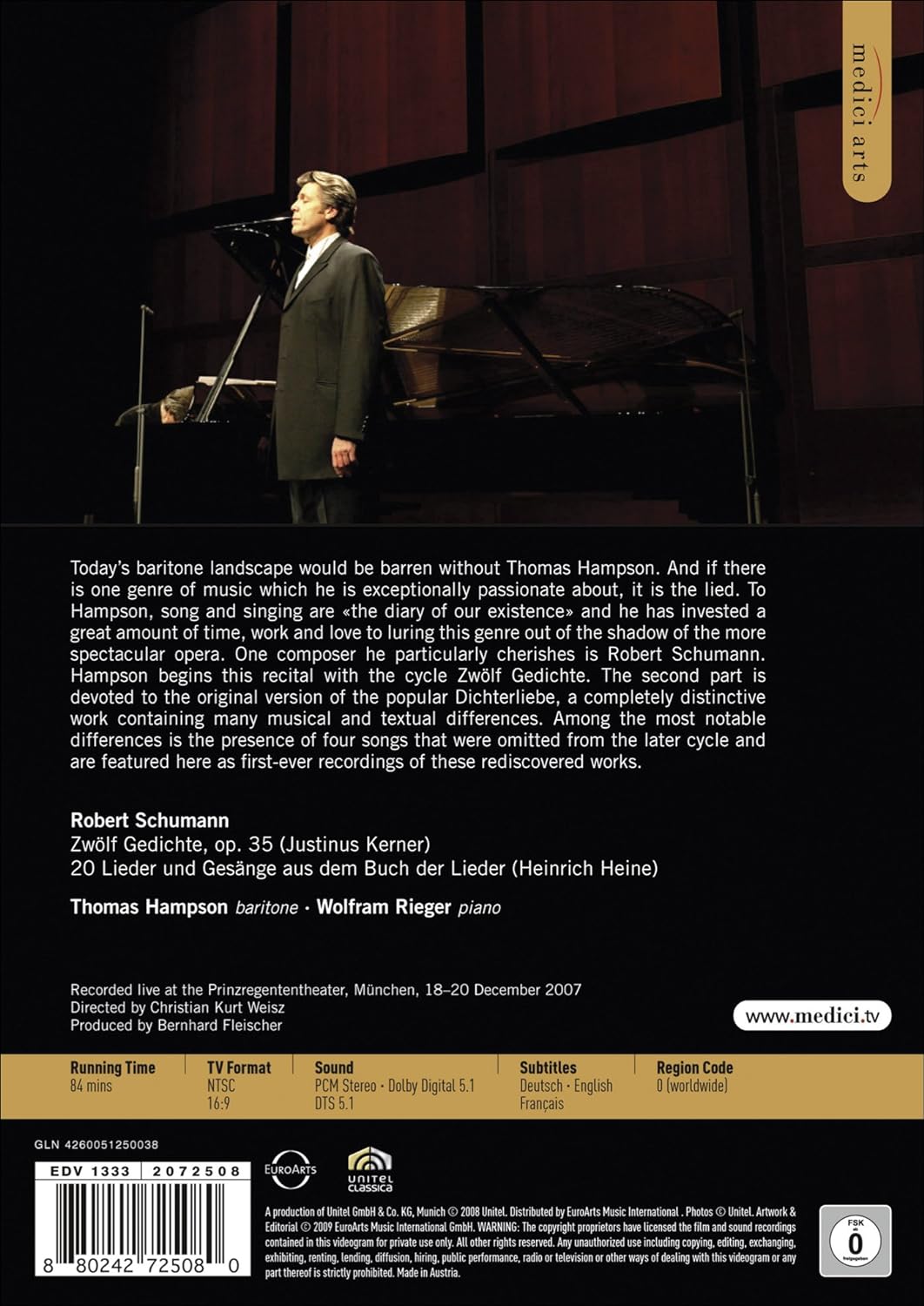 Thomas Hampson Sings Schumann - Zwolf Gedichte Op.35; Dichterliebe Op.48 (Wolfram Rieger - piano)