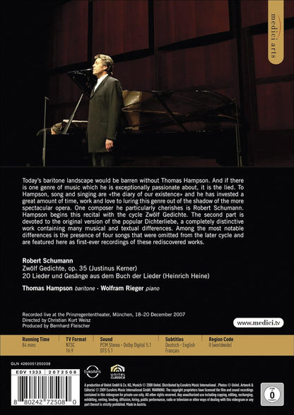 Thomas Hampson Sings Schumann - Zwolf Gedichte Op.35; Dichterliebe Op.48 (Wolfram Rieger - piano)