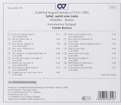 Sehet Welch Eine Liebe: Motets
