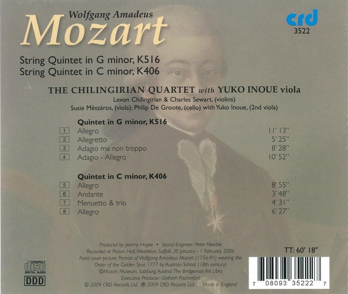 Wolfgang Amadeus Mozart: String Quintet in G Minor, K516/...