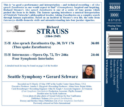 Strauss: Also sprach Zarathustra - Four Symphonic Interludes from Intermezzo