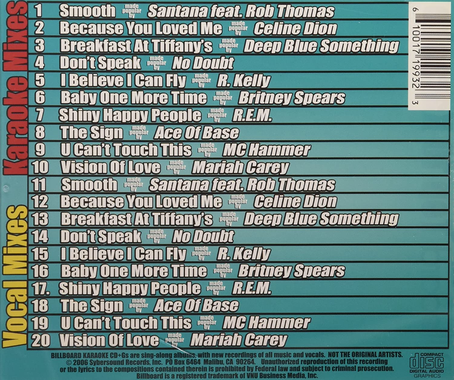 Billboard Top-10 1990's Vol. 3 10+10-song G