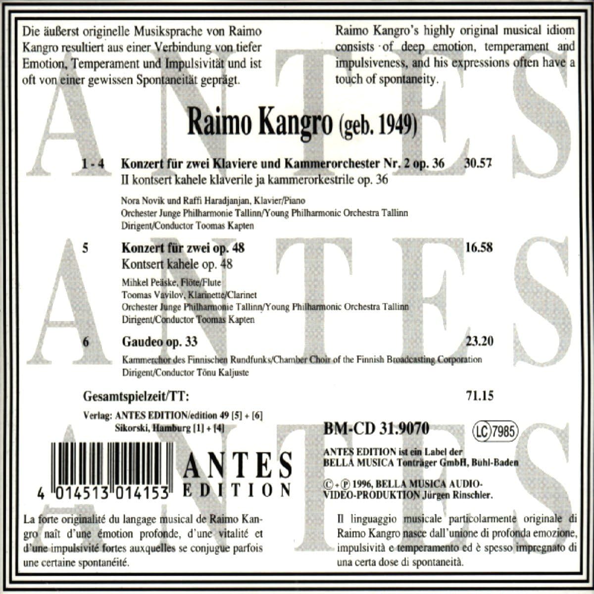 Cto for Two Pianos & Chamber Orch
