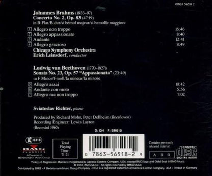 Brahms-Concerto N. 2 / Beethoven Appassionata