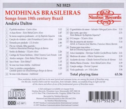 Modinhas Brasileiras, Songs from 19th Century Brazil