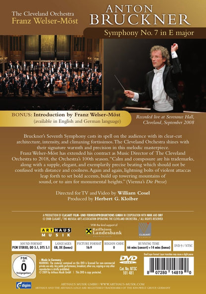Bruckner: Symphony No.7 (Live Recording From The Severance Hall; Cleveland; 2008)