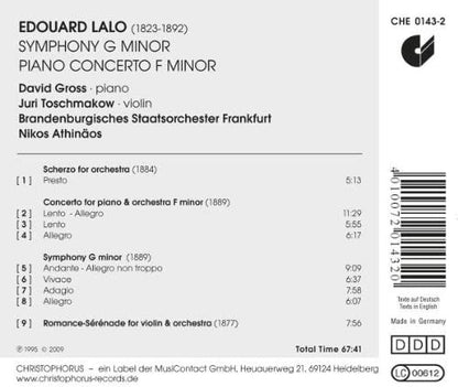 Lalo: Symphony in G Minor / Piano Concerto in F Minor / Scherzo / Romance-Serenade