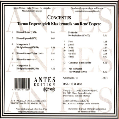 Concentus Eespere Piano Music