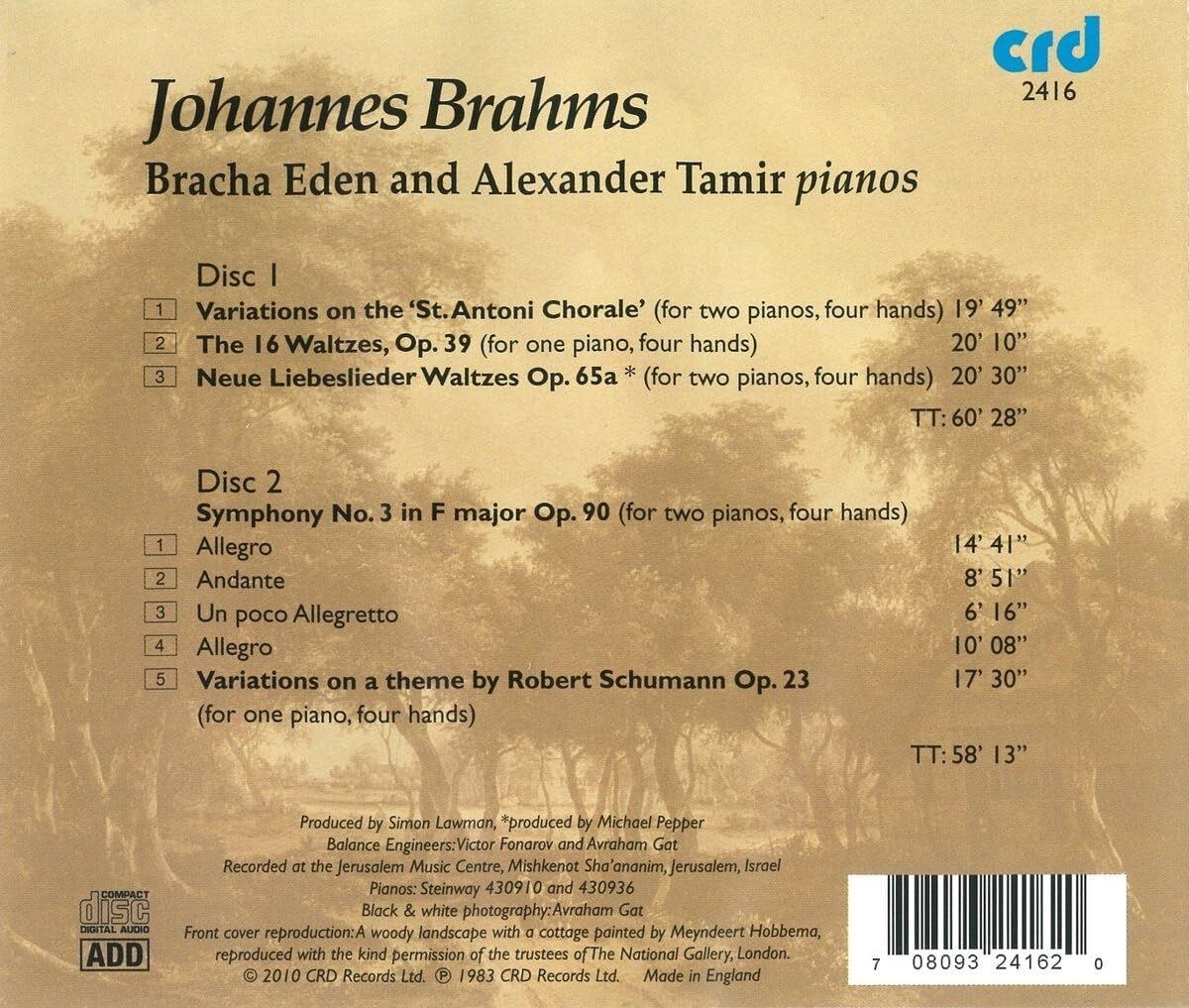 Johannes Brahms: Variations On the St. Antoni Chorale/...