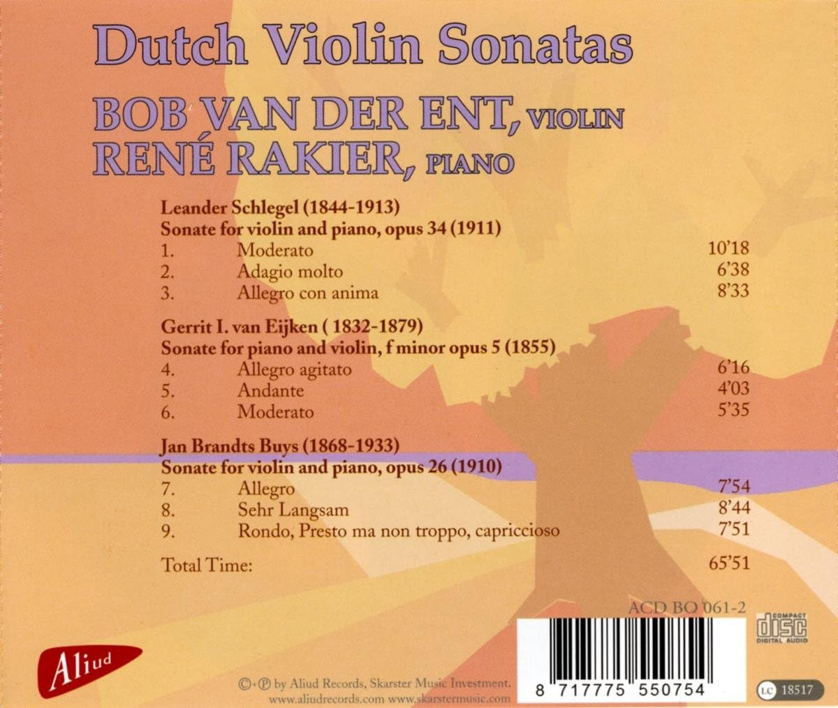 Bob van der Ent & René Rakier - Dutch Violin Sonatas