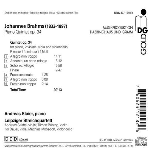 Brahms: Piano Quintet Op 34