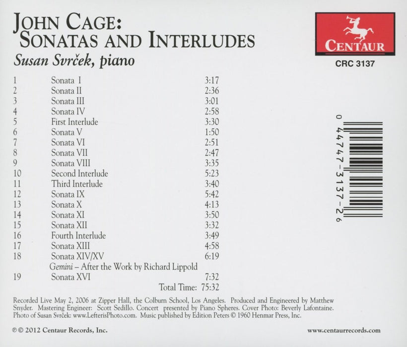 Susan Svrcek - Sonatas And Interludes