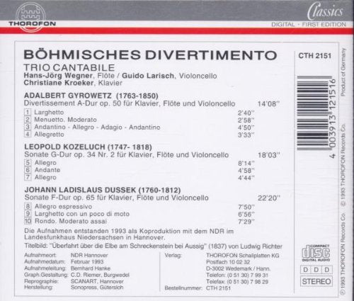 Gyrowetz/Kozeluch/Dussek: Bohemian Divertimentos