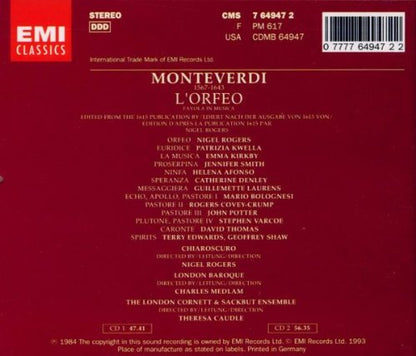 Monteverdi: L'orfeo (Gesamtaufnahme) (ital.)