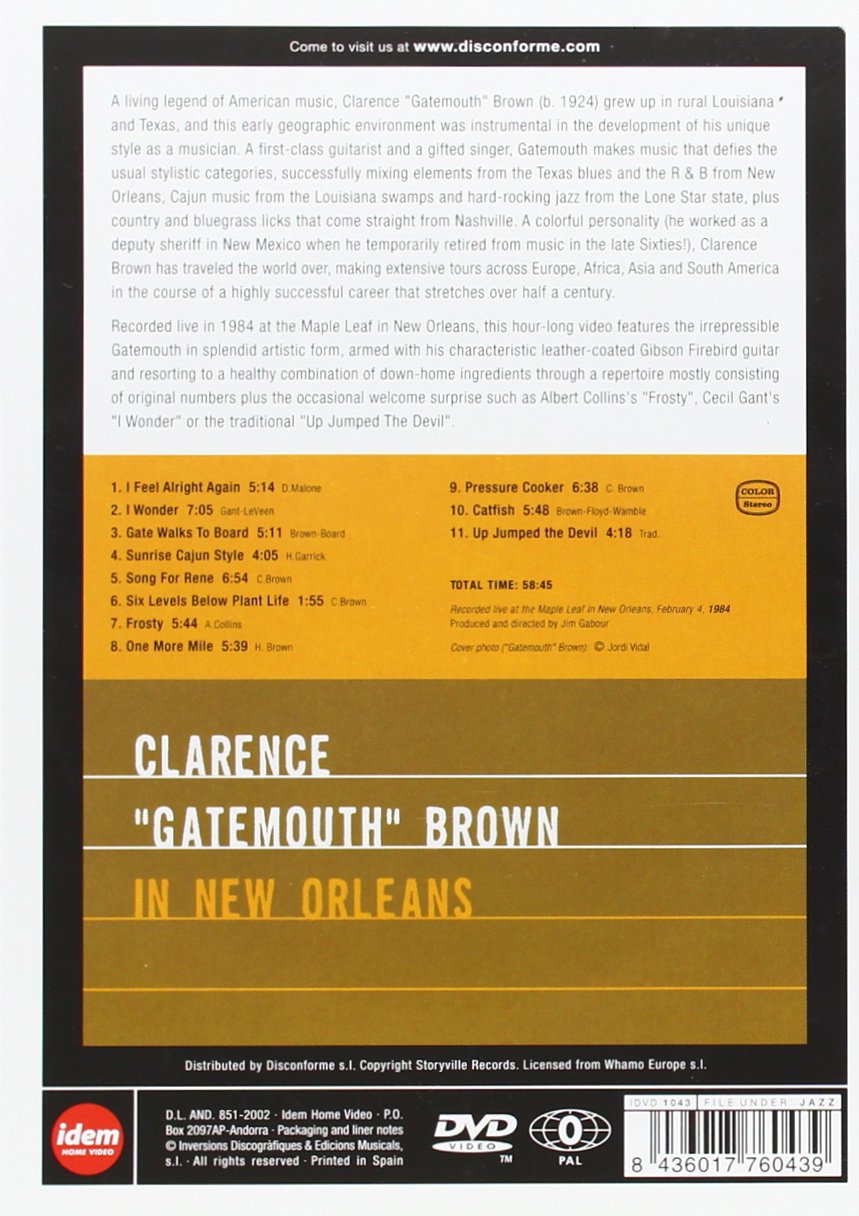 IN NEW ORLEANS: BROWN """"GATEMOUTH"""" CLARENCE