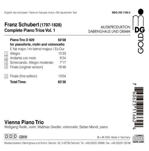 Schubert: Complete Piano Trios, Vol. 1