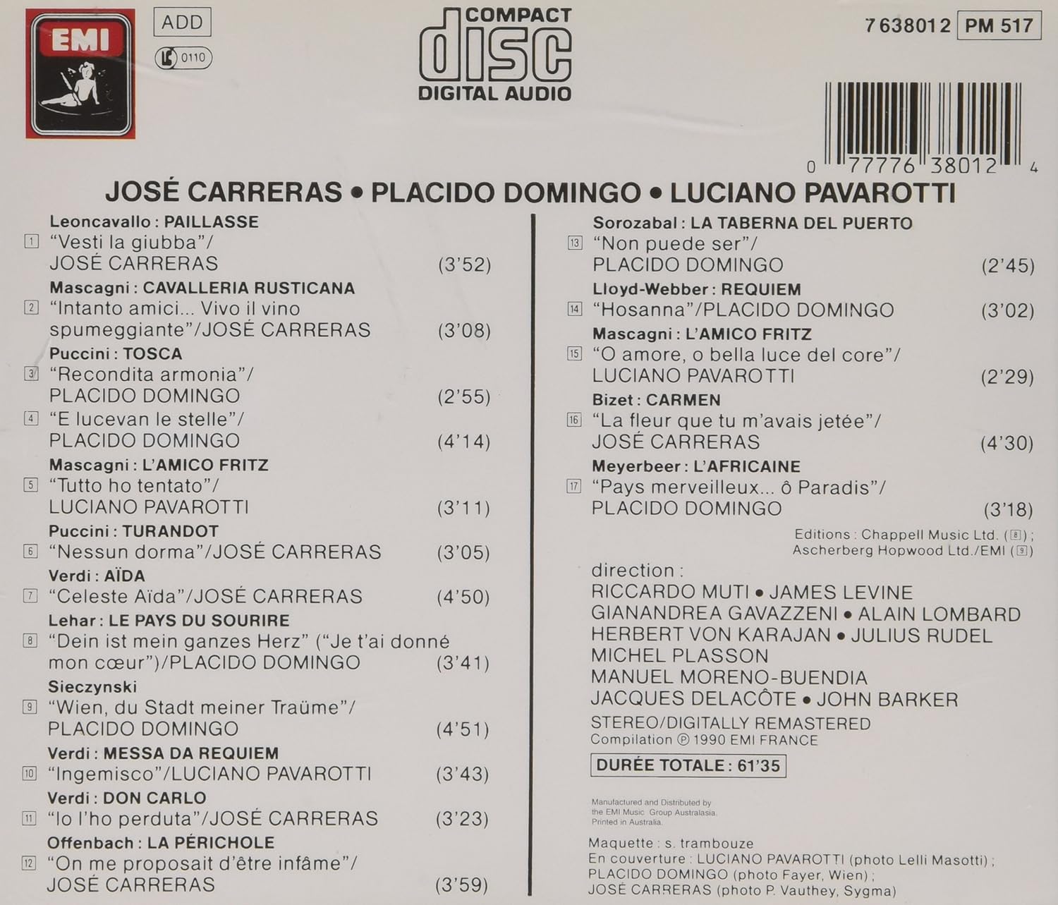 Jose Carreras/Placido Domingo/Luciano Pa