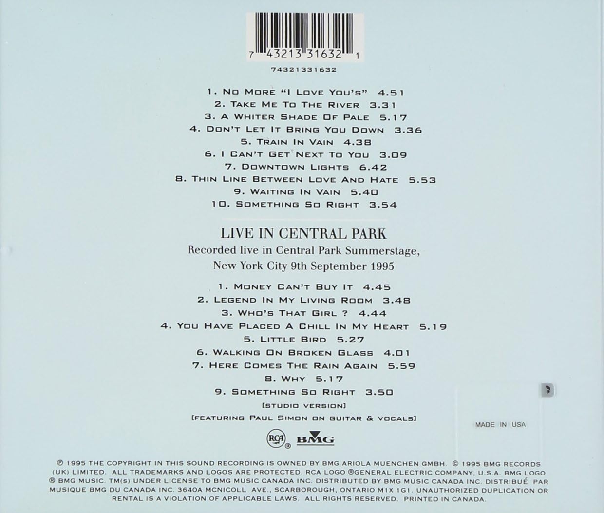 Annie Lennox Live Central