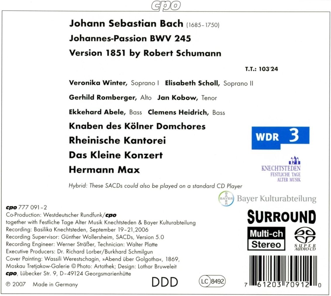 Johannes Passion Bwv 245 (Max, Das Kleine Konzert)