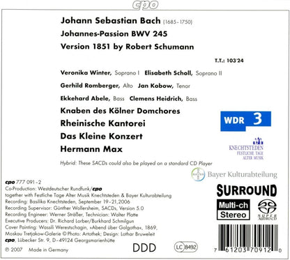Johannes Passion Bwv 245 (Max, Das Kleine Konzert)