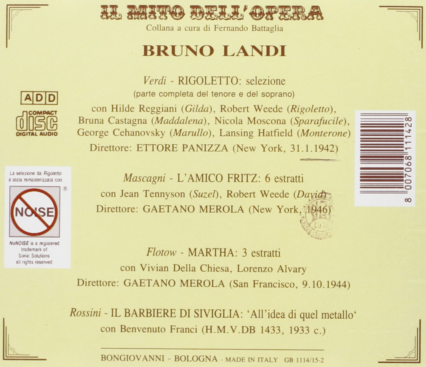 Rigoletto Excerpts with Hilde Reggiani