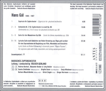 Gal: Music for and with Mandolin / Capriccio Sinfonietta