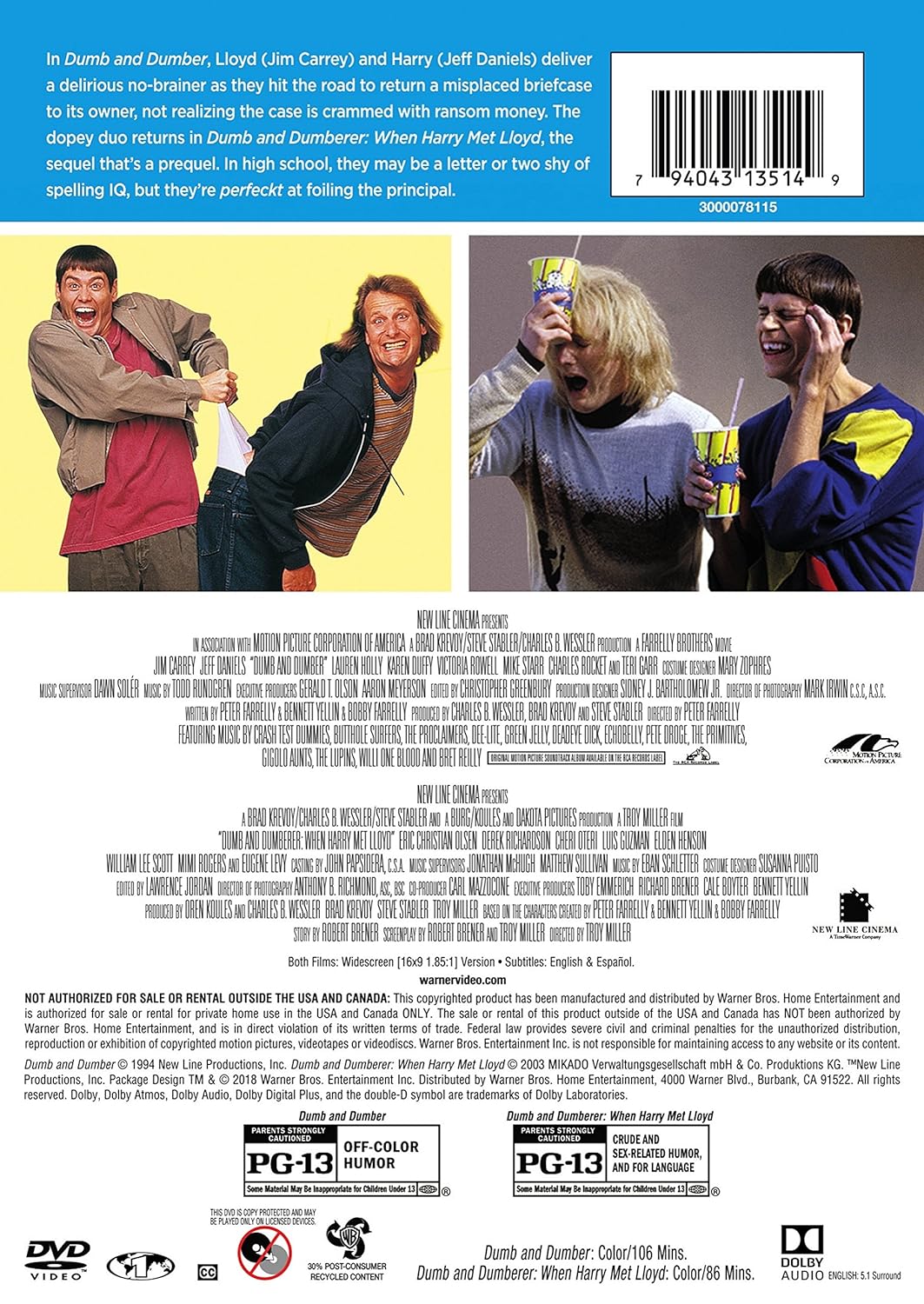 Dumb and Dumber/Dumber and Dumberer (DBFE) (WS) (Franchise Art)