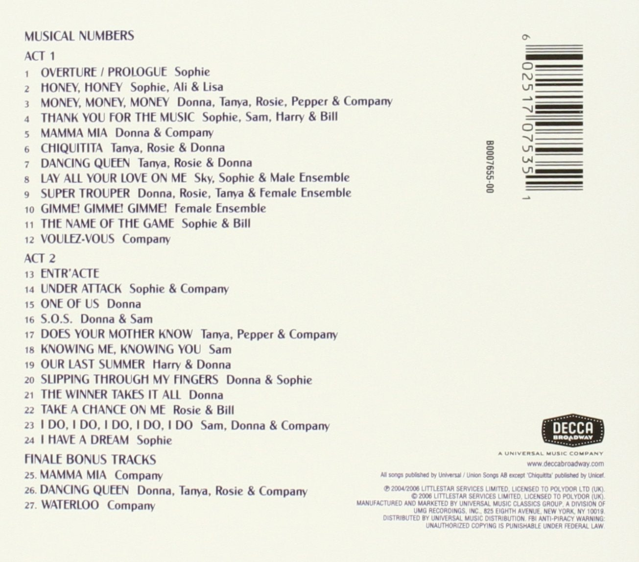Mamma MIA / O.C.R.