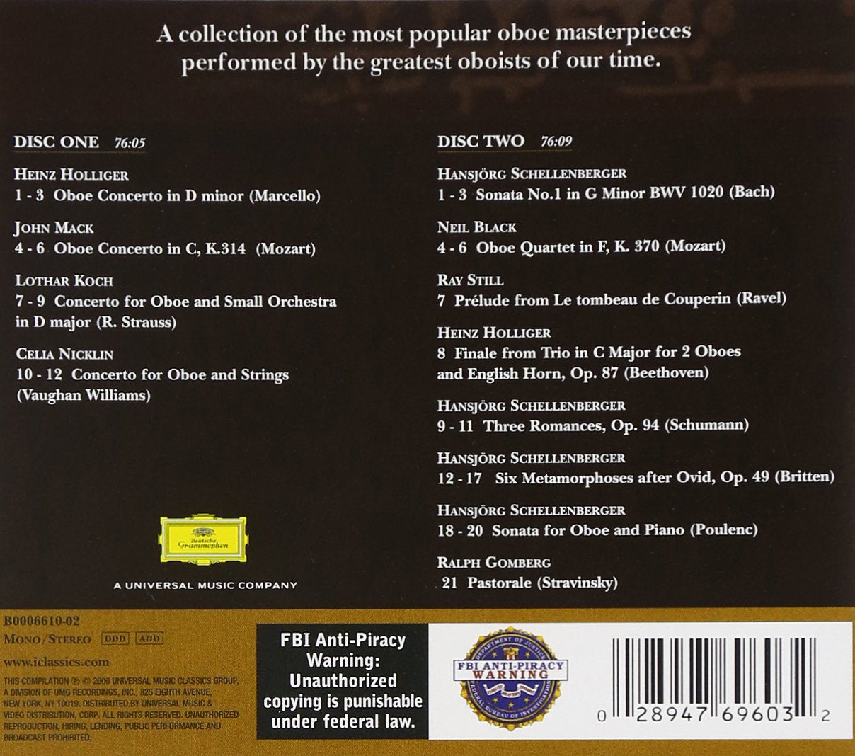 Masters Of The Oboe -V/A -2Cd
