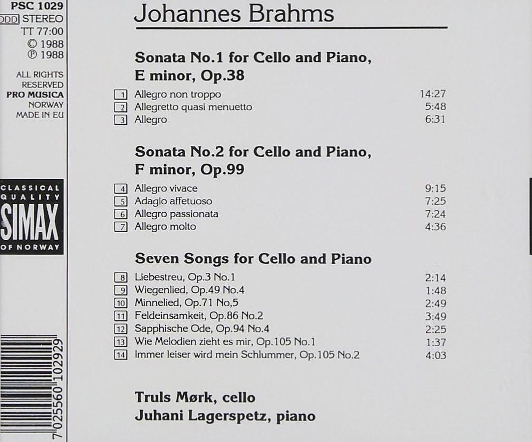 Sonata No. 1 for Cello and Piano (Mork, Lagerspetz)