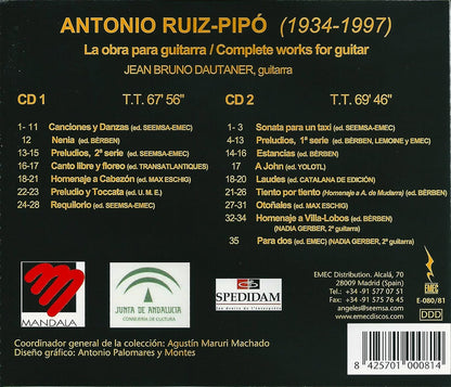 Antonio Ruiz-Pipo-Complete Works For Guitar