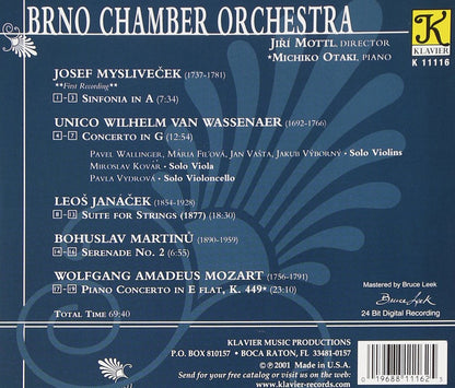 Portals in Time - Brno Chamber Orchestra - Myslivecek: Sinfonia in A First Recording Van Wassenaer: Concerto in G / Janacek: Suite for Strings 1877 Martinü: Serenade No. 2 / Mozart: Piano Concerto in