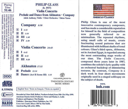 Glass: Violin Concerto / Prelude and Dance from Akhnaten / Company